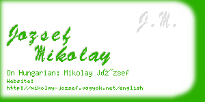 jozsef mikolay business card